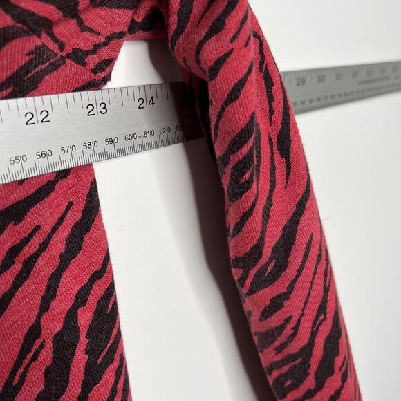 Sundry Sweater Womens Small Red Tiger Print Pullover Crewneck USA Sweatshirt - Picture 7 of 8